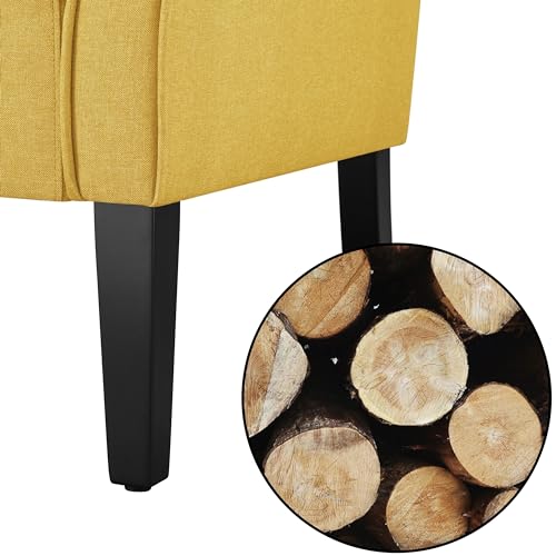 Modern Fabric Accent Chair with Wood Legs and High Back, Dark Gray V737