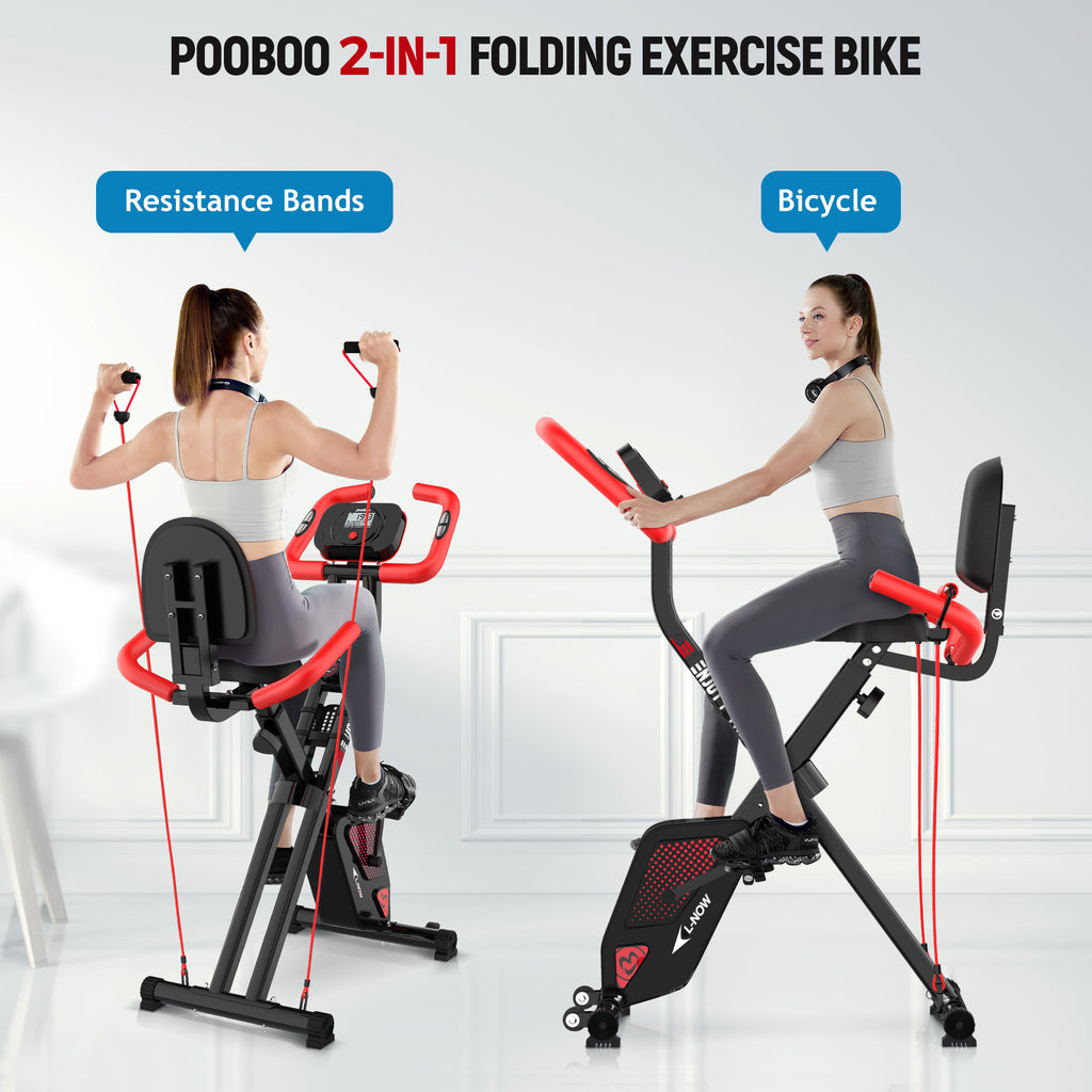 3in1 Foldable Exercise Bike Indoor Cycling Bike Magnetic Stationary Bike 300lb X113527