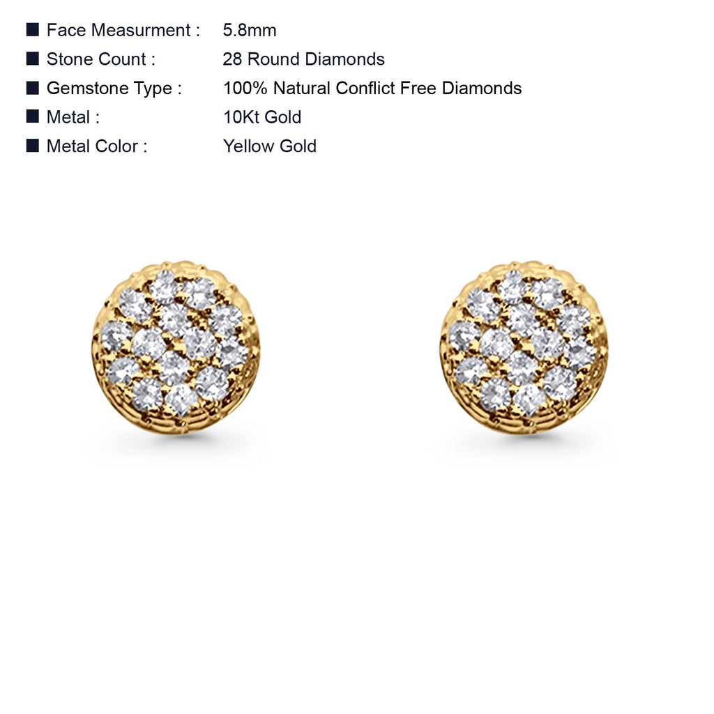 10K Yellow Gold Diamond Stud Earrings Z9585