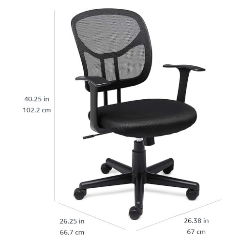 Black Mesh Adjustable Office Desk Chair with Armrests W8009