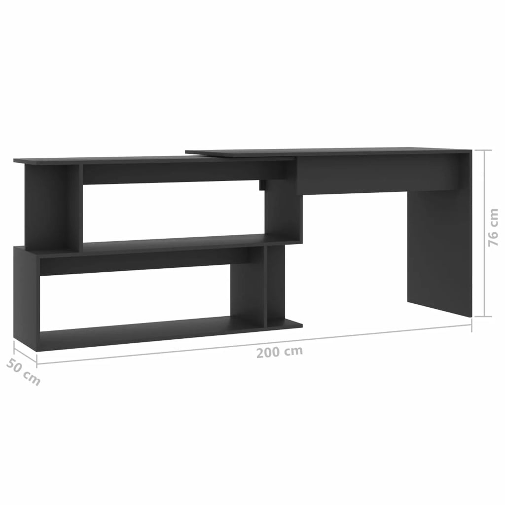 Gray Engineered Wood Corner Desk J148