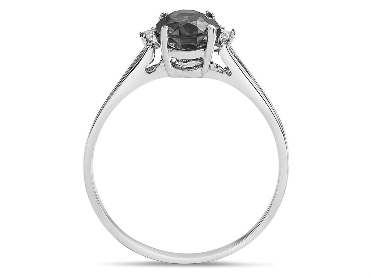 Oval Simulated Alexandrite Three Stone Engagement Ring I314