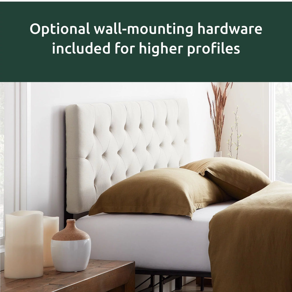 Cream Diamond Tufted Upholstered Headboard P2989