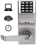 Satin Chrome Cylindrical Digital Lock R6482