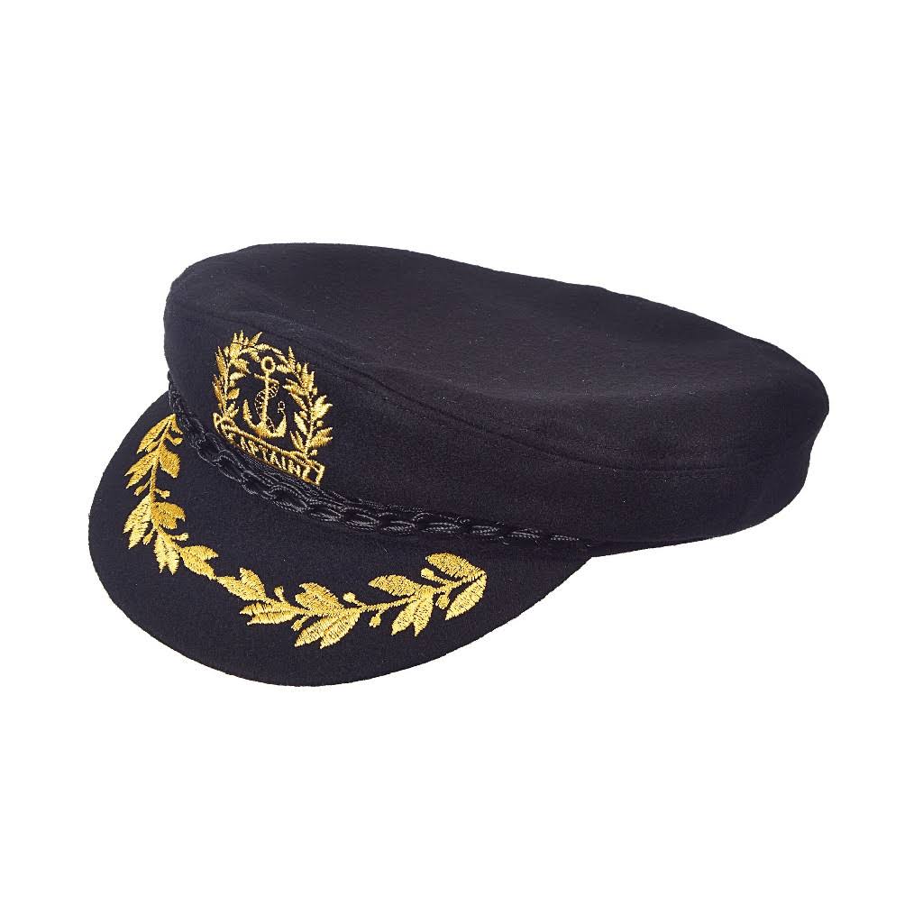 Black Wool Admiral Cap D192