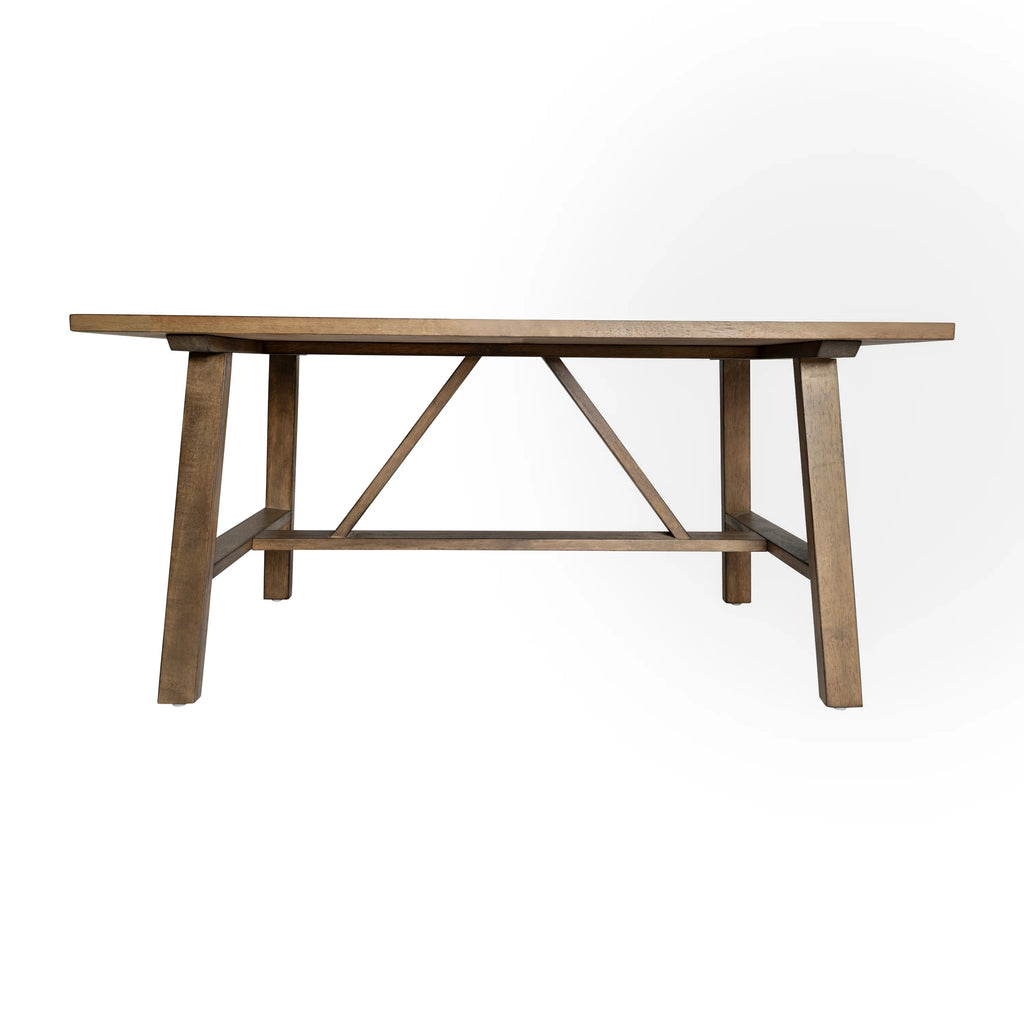 Solid Wood Farmhouse Coffee Table in Rustic Brown R389