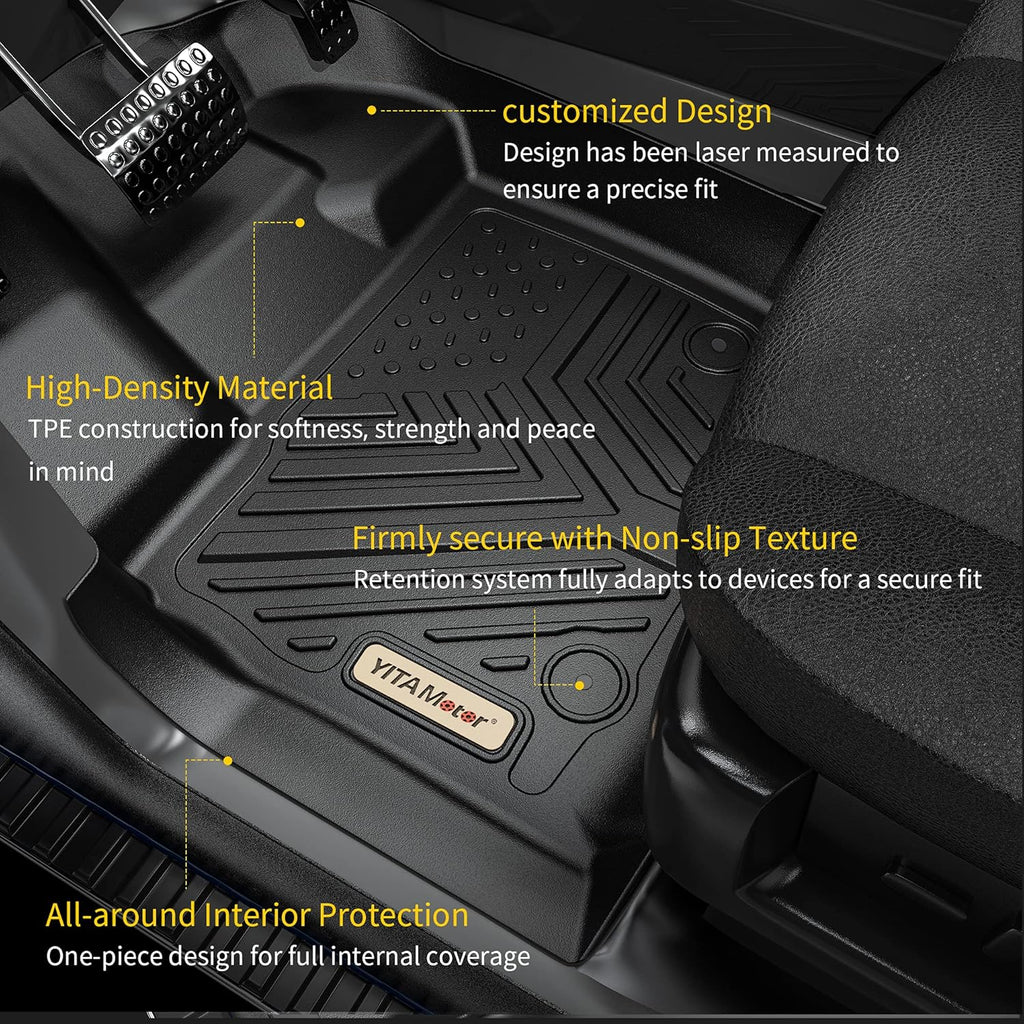 Custom Fit All-Weather Floor Mats 1st & 2nd Row Black K43528