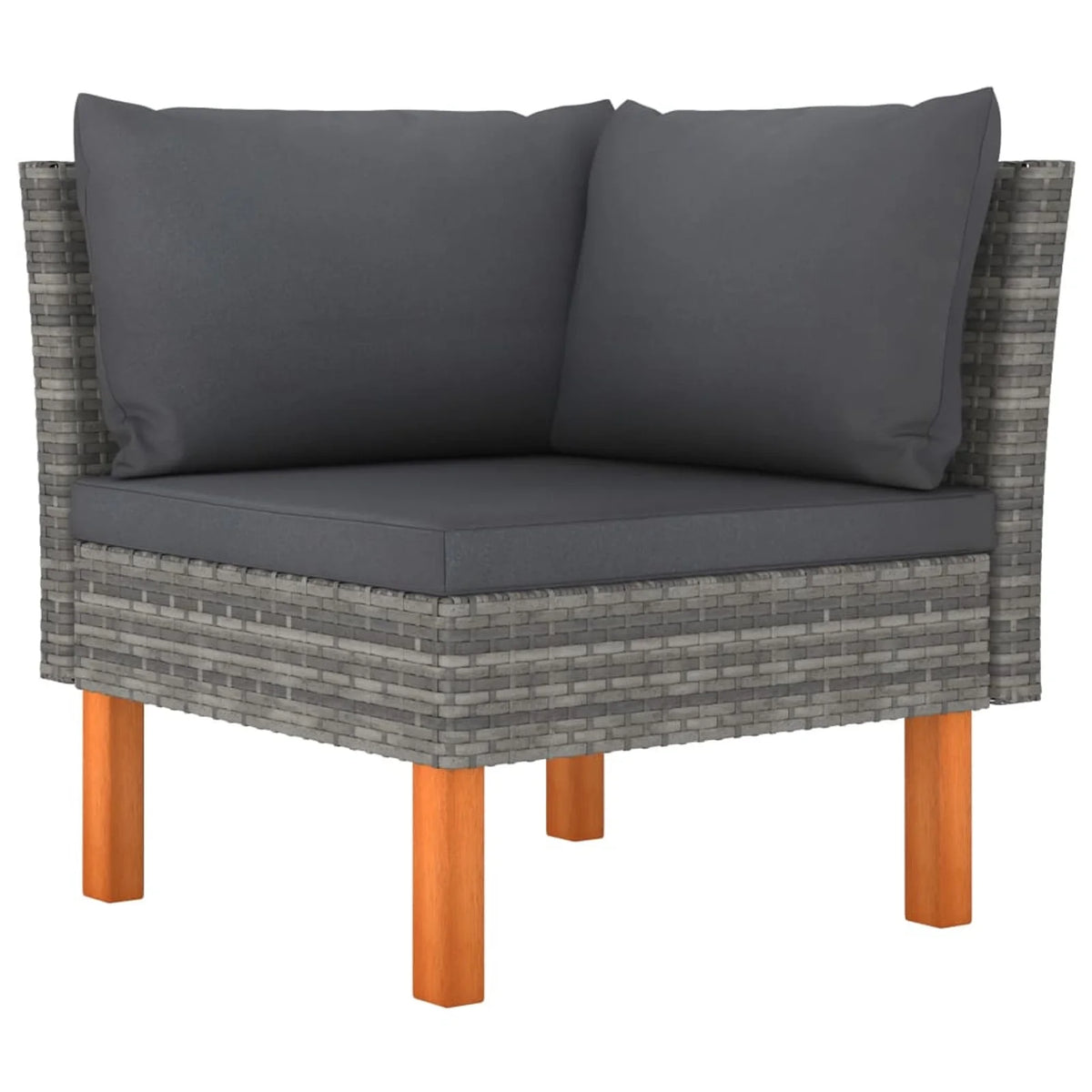 6 Piece Gray Poly Rattan Sectional Outdoor Furniture Set M7337