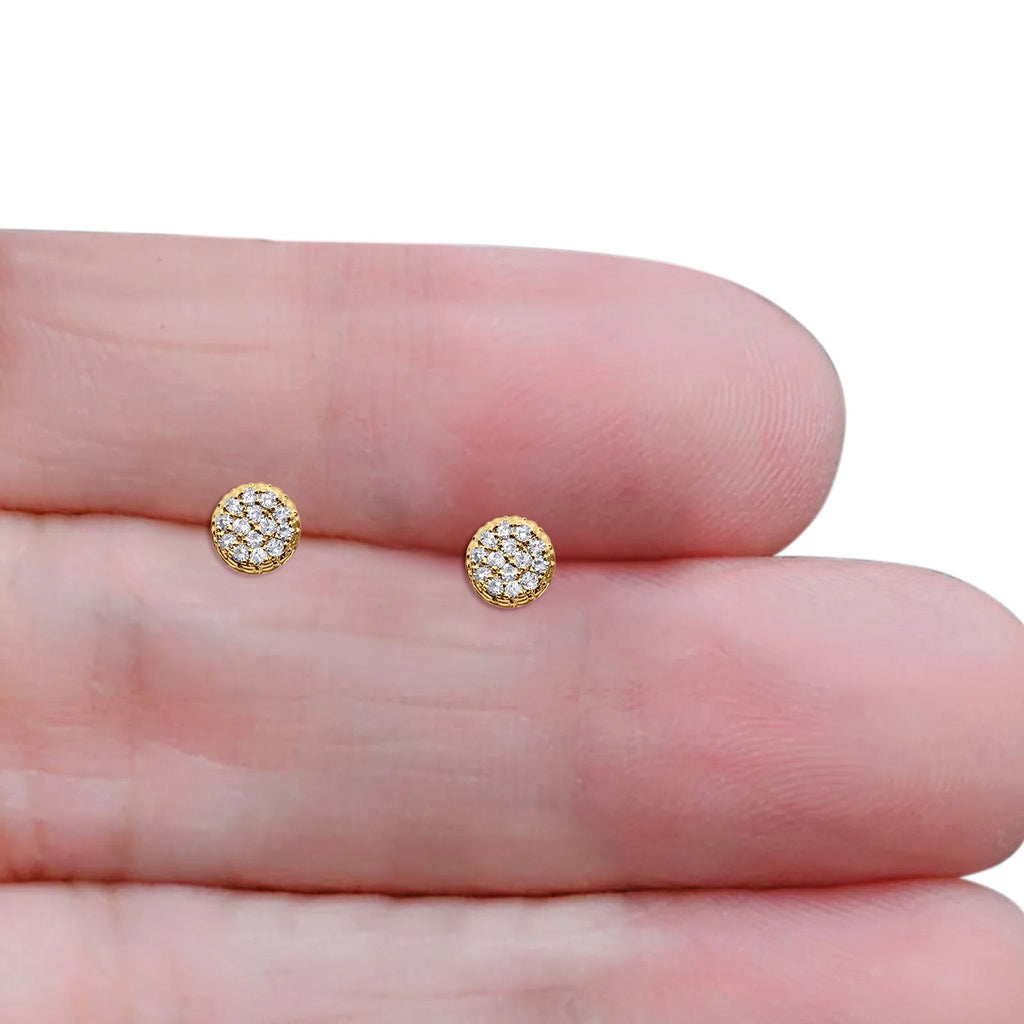 10K Yellow Gold Diamond Stud Earrings Z9585