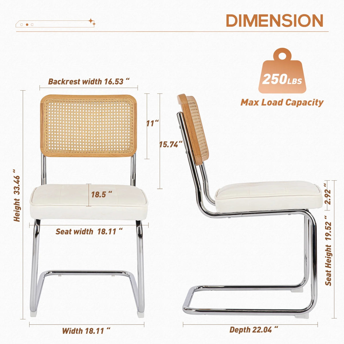 Beige Velvet Dining Chairs Set of 6 Z159828