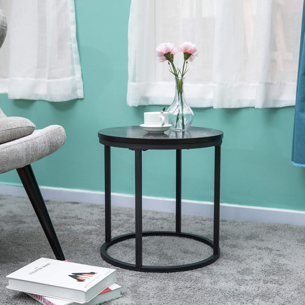 Black Kitchen End Table 15.25 Dia Set of 1 C95594