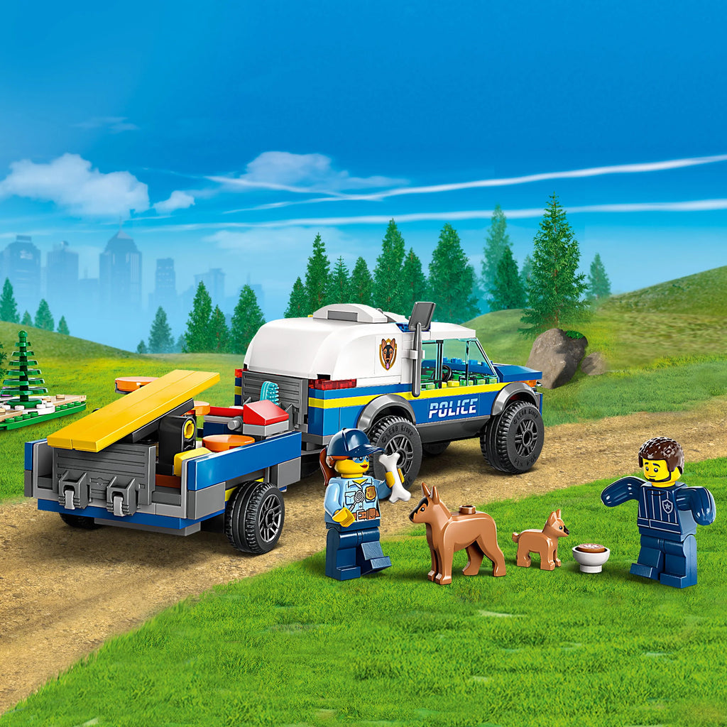 Mobile Police Dog Training SUV Toy Car with Trailer and Puppy Figures K599953