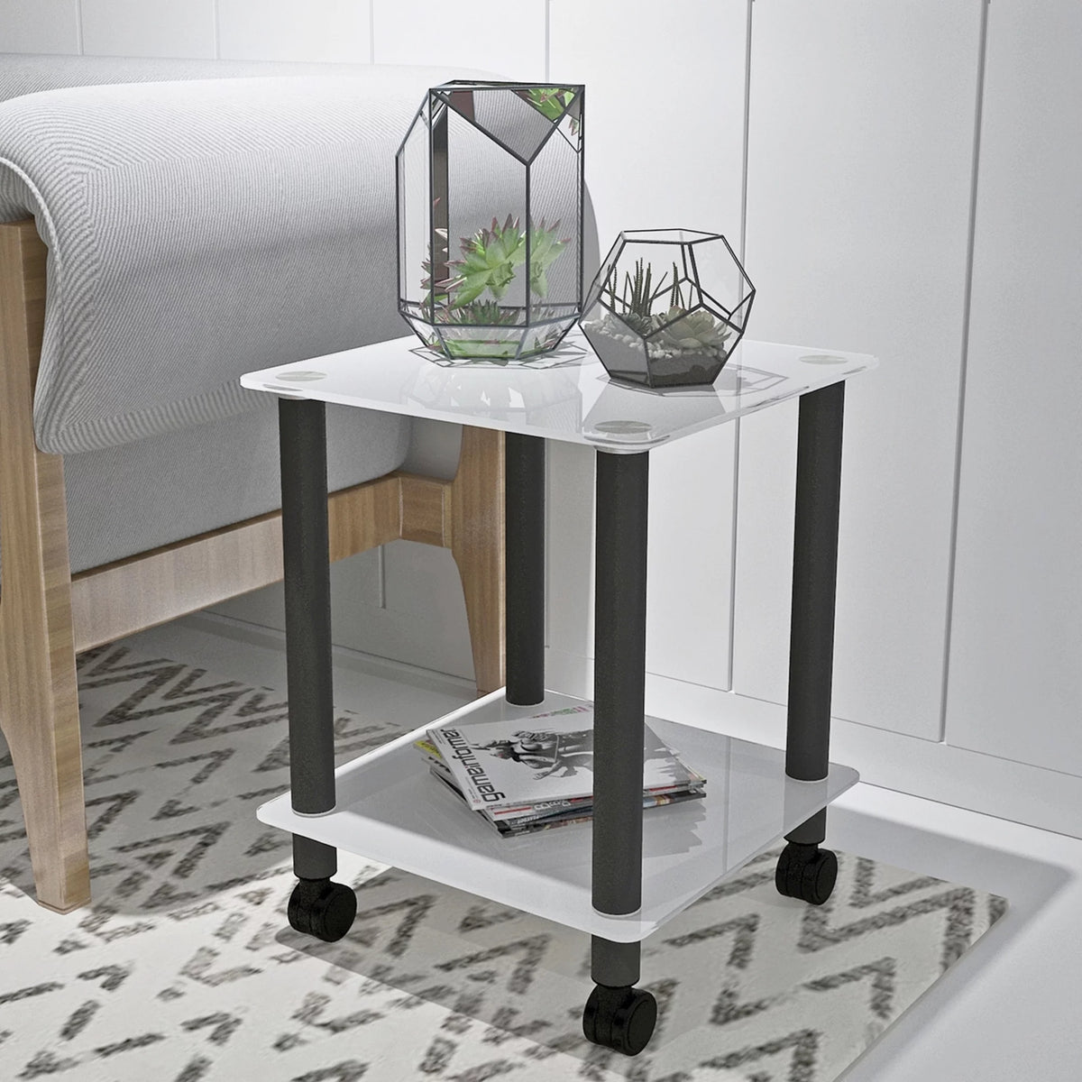 2-Tier Side Table with Storage Shelf M673310
