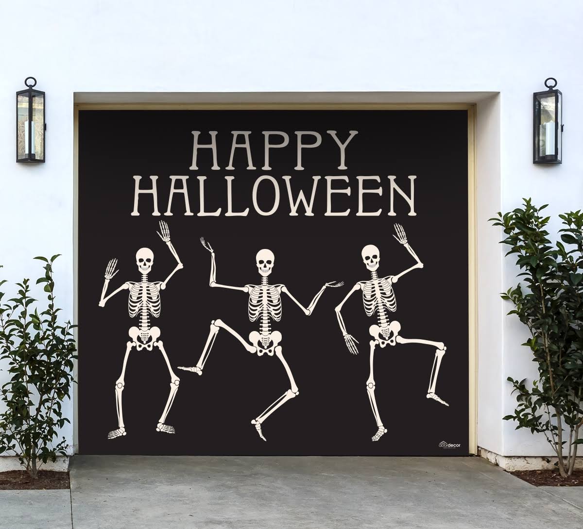 Happy Halloween Skeletons Door Mural Sign Banner Decor U948521
