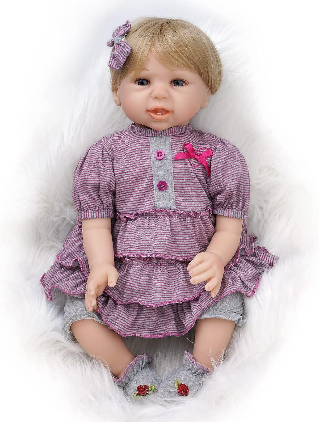 22 Inch Realistic Silicone Reborn Baby Doll with Accessories Y149230