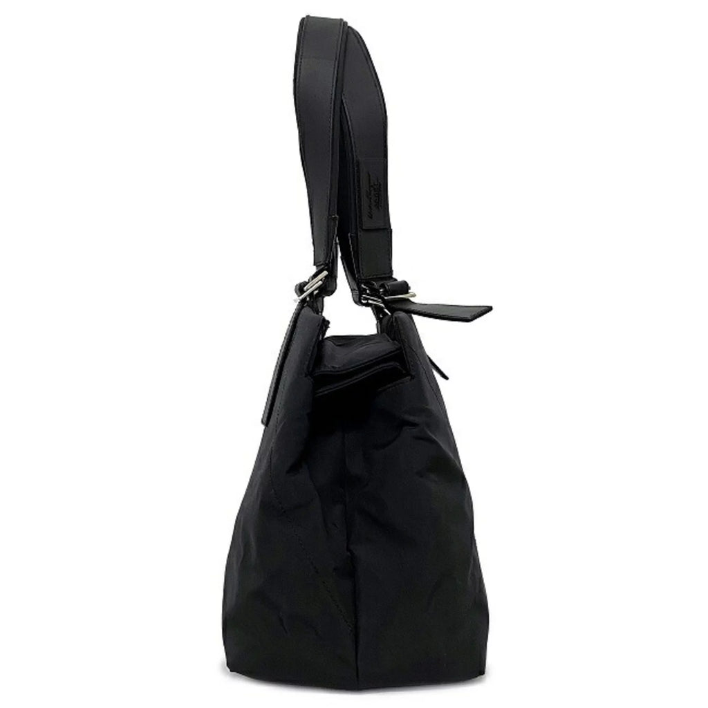 Black Nylon Leather Tote Bag A161015