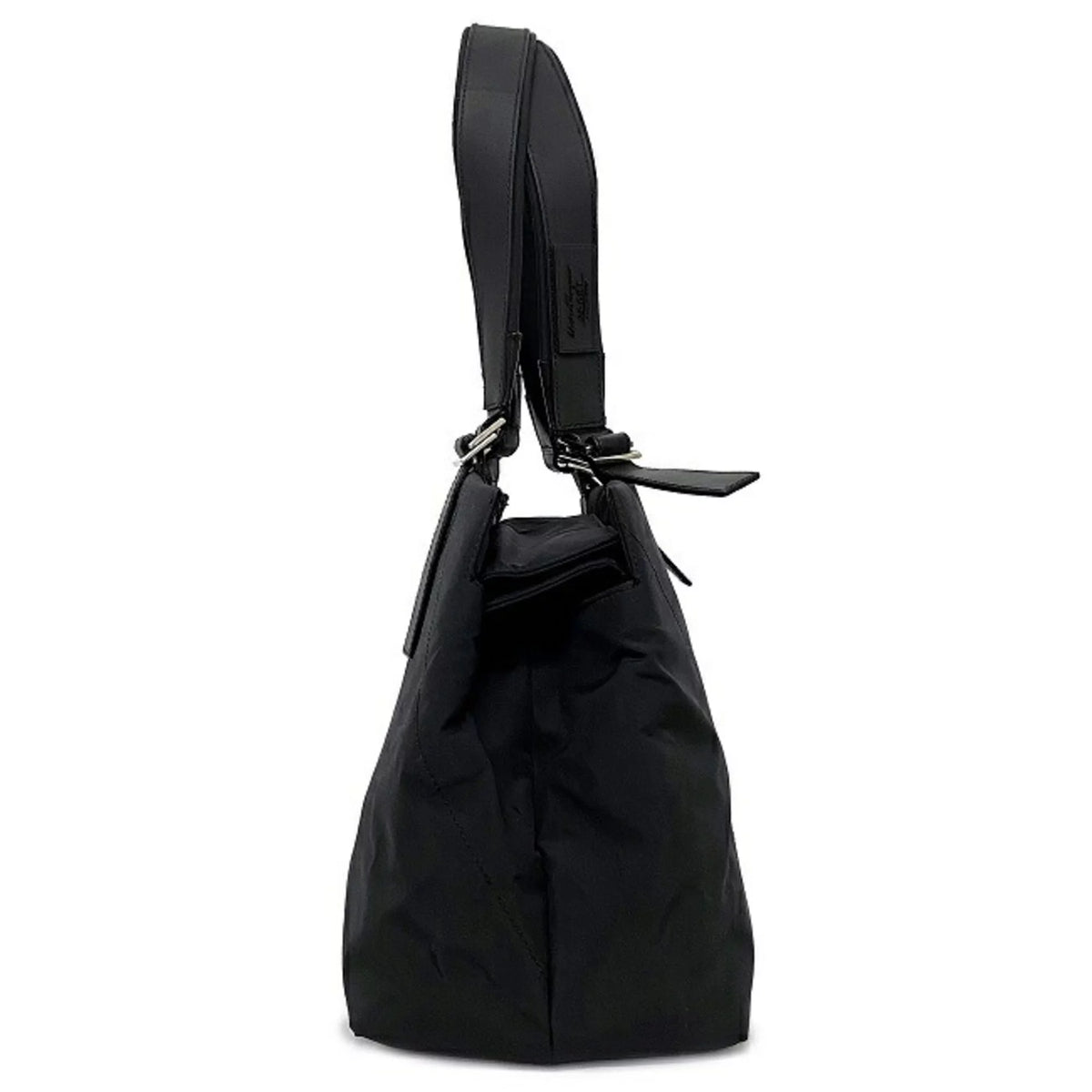 Black Nylon Leather Tote Bag A161015