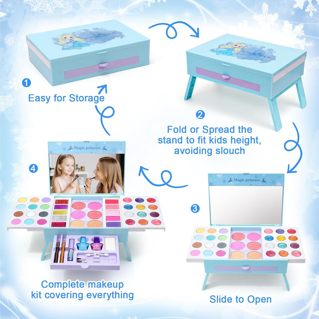 60pcs Princess Makeup Vanity Kit with Pretend Play Cosmetics K16832