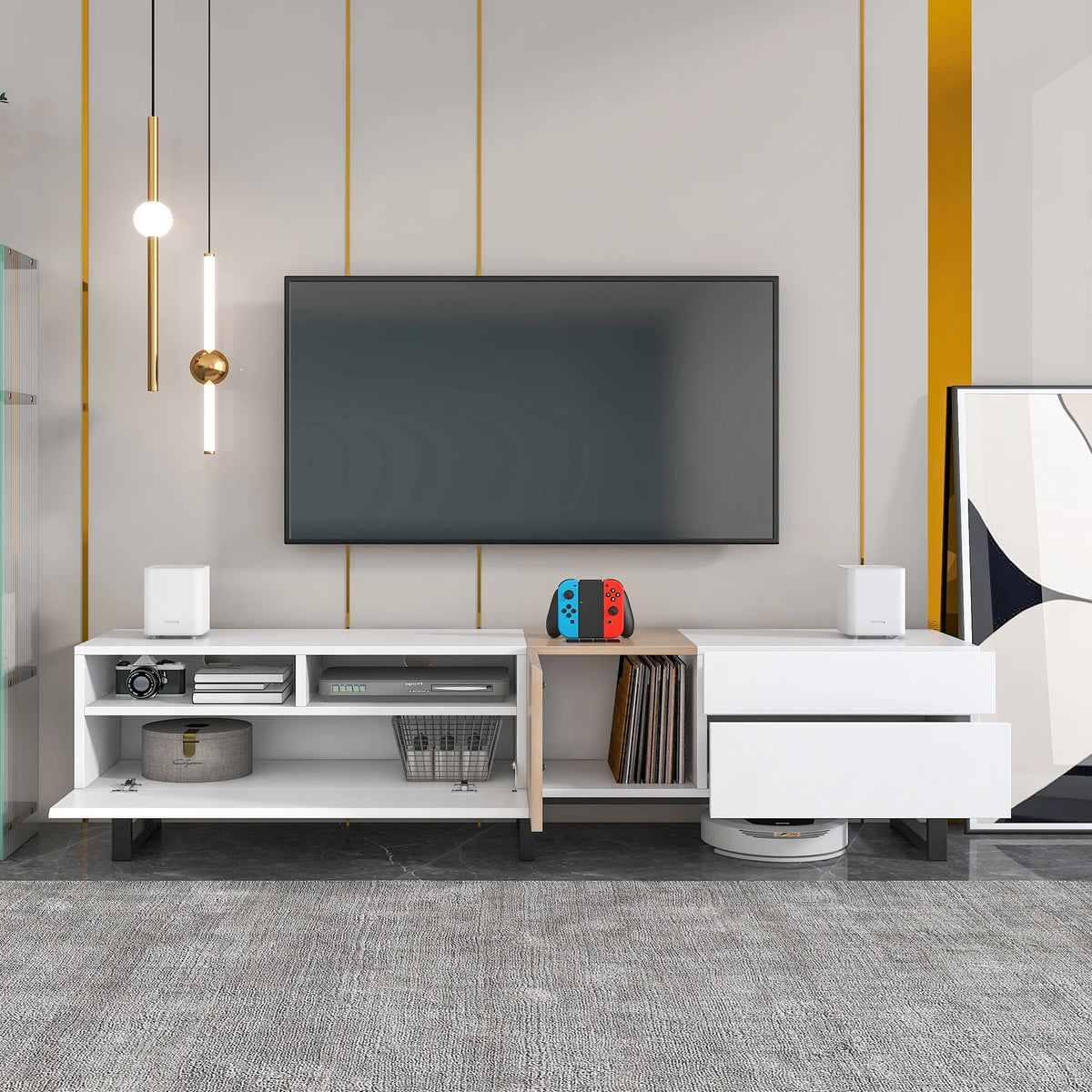 Modern TV Stand with Double Storage Space B498751