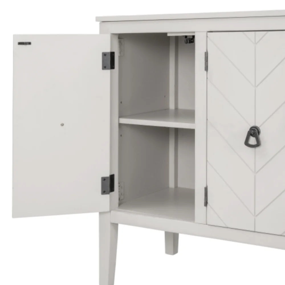 Wooden Storage Cabinet with Adjustable Shelf, Antique Gray Y2234