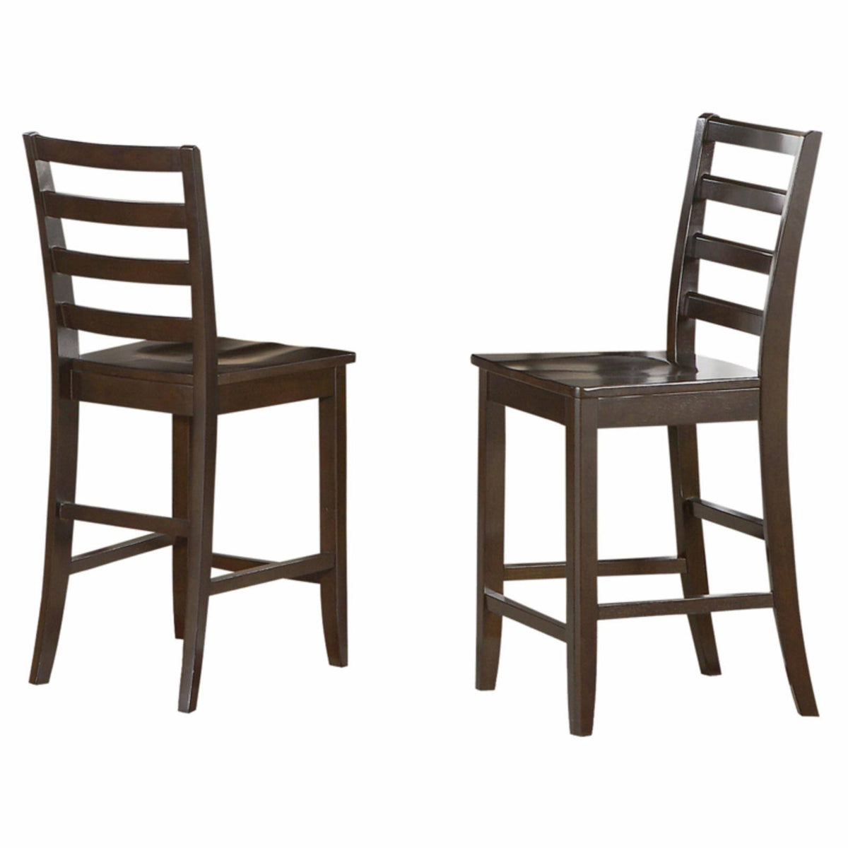 Cappuccino Finish Wood Seat Stool Set of 2 W72317
