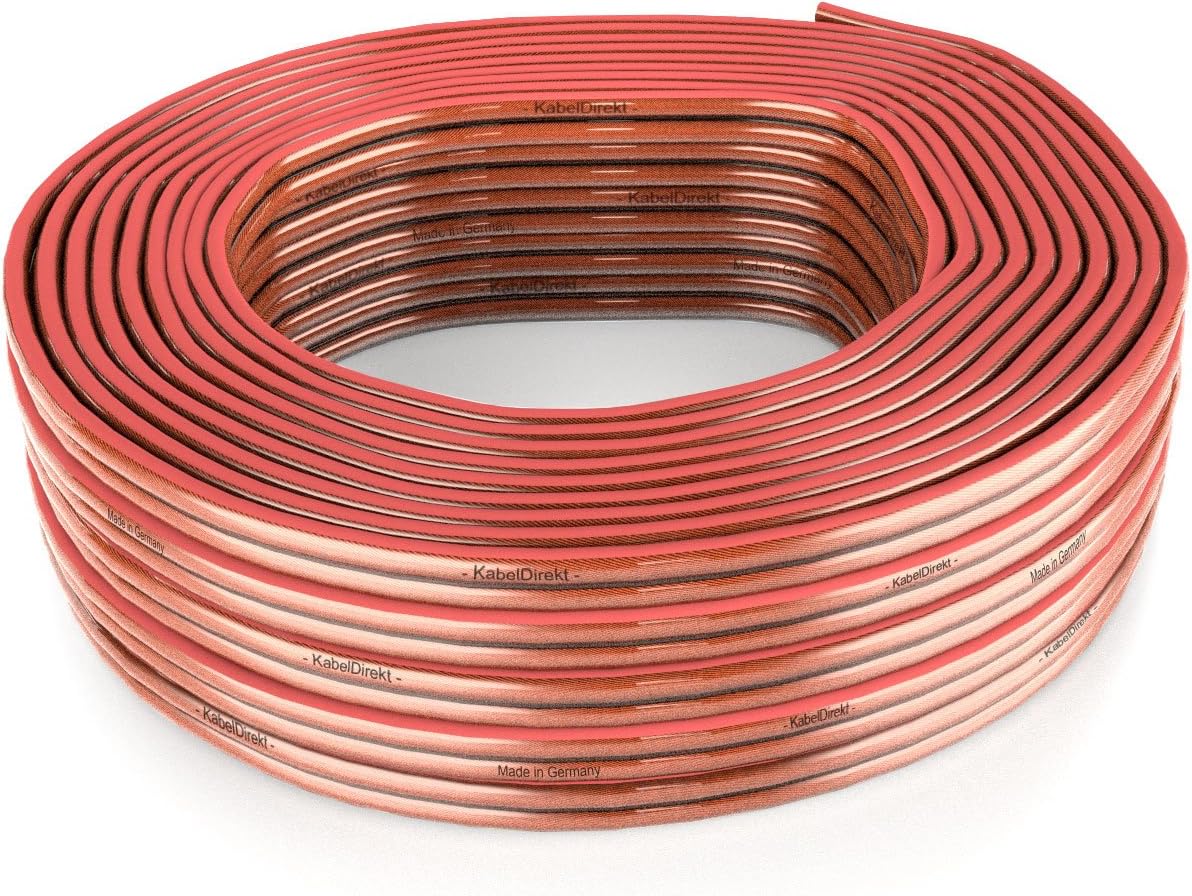 14 AWG Pure Copper Stereo Audio Speaker Wire, 100 feet, Pack of 2 F667622