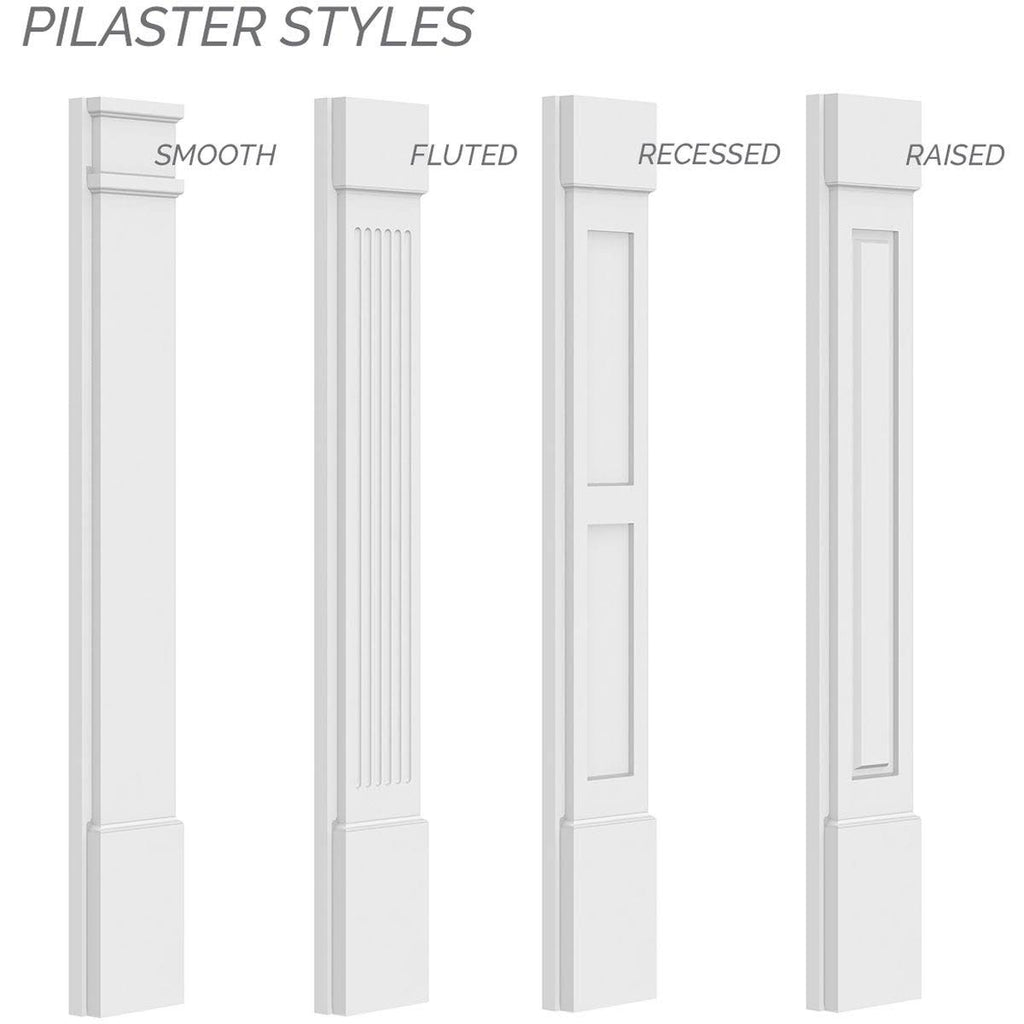 Plain PVC Pilaster with Standard Capital & Base (Pair) U10496