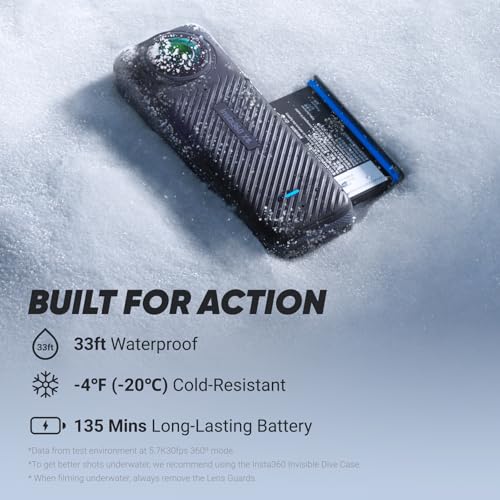 Waterproof 8K 360 Action Camera with Removable Lens Guards X30972