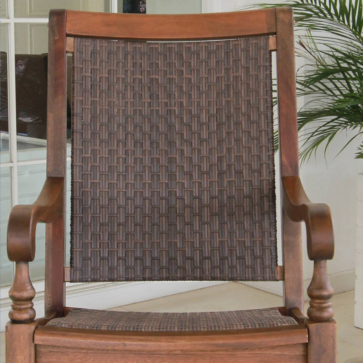 Brown Oversized Wicker Rocking Chair I272063
