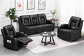 Black Bonded Leather Recliner Set R86536