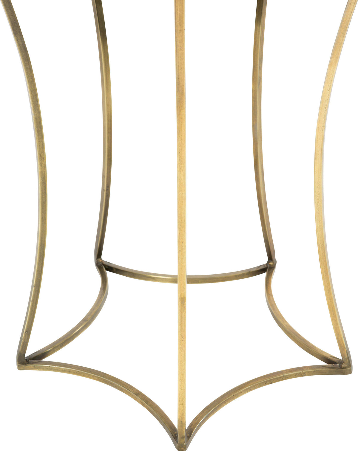 Antique Brass Side Table with Marble Top V91147