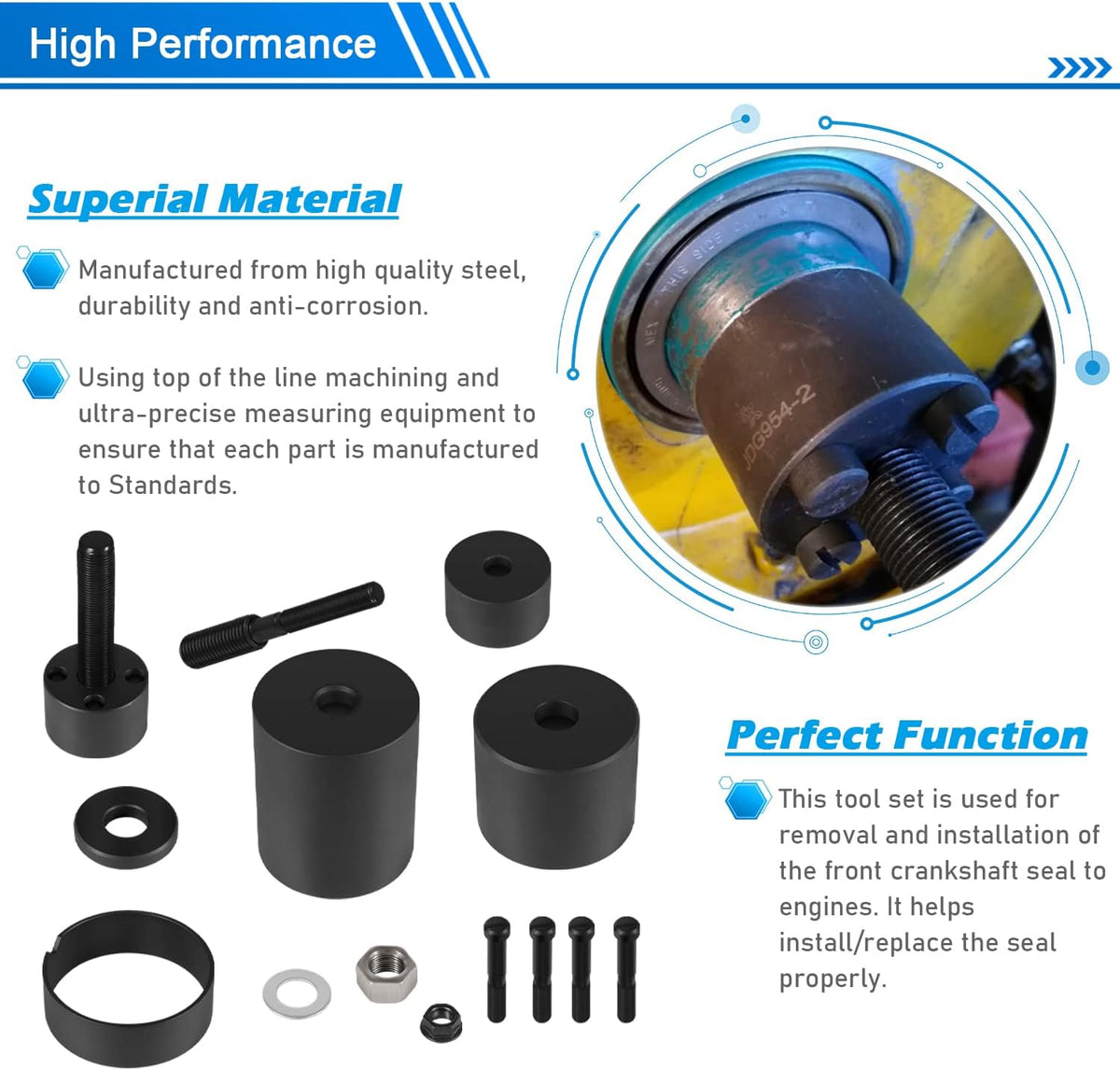 Crankshaft Rear & Front Crank Seal Installer Kit for John Deere Engines O14131