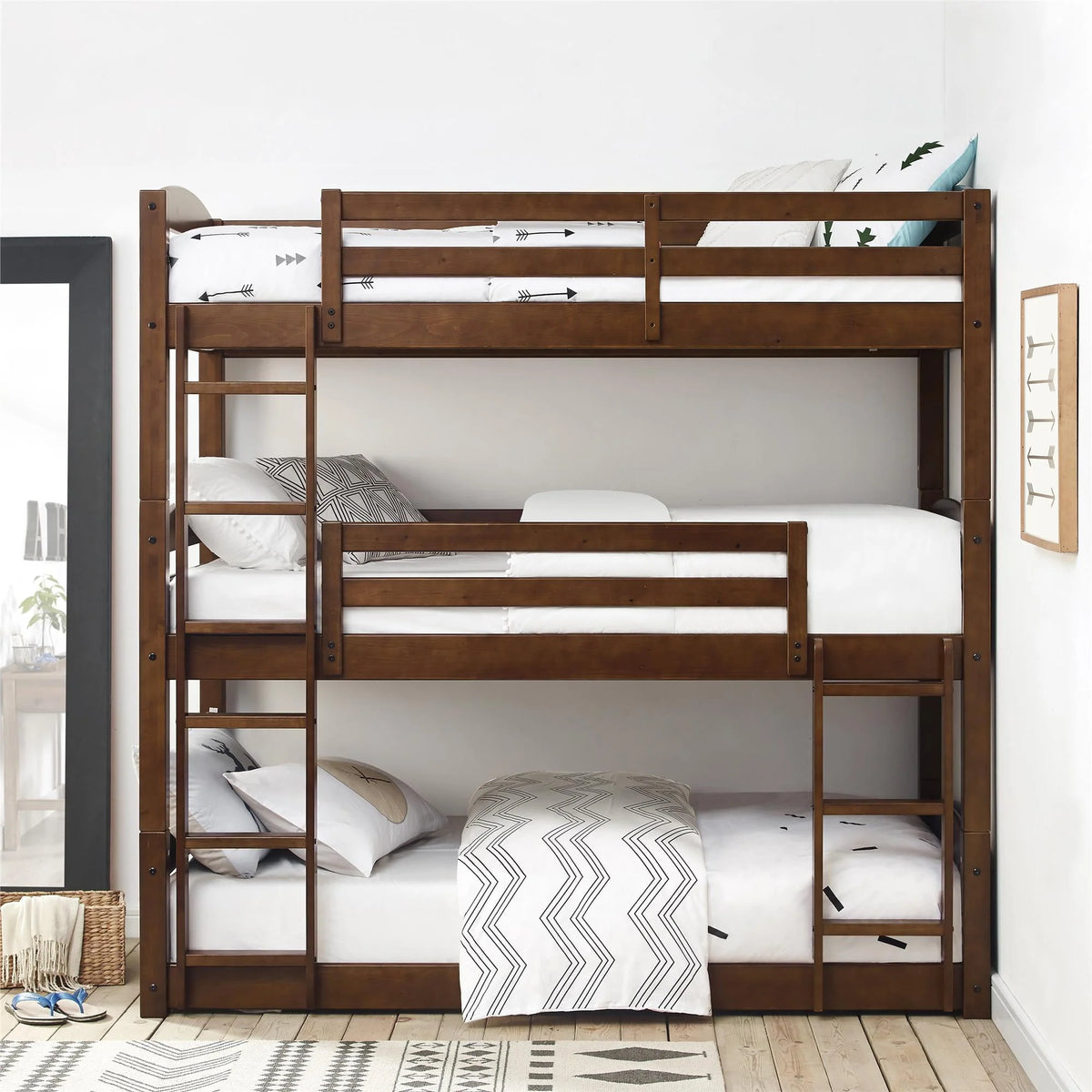 Twin Over Twin Over Twin Convertible Bunk Bed Q89988