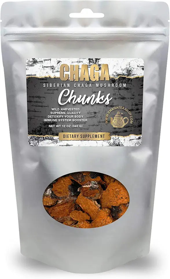 Chaga Mushroom Whole Chunks Wild Harvested 12 Oz C5222