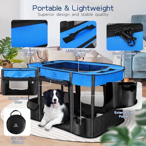 Foldable Dog Cat Playpen with Carrying Case Q511374