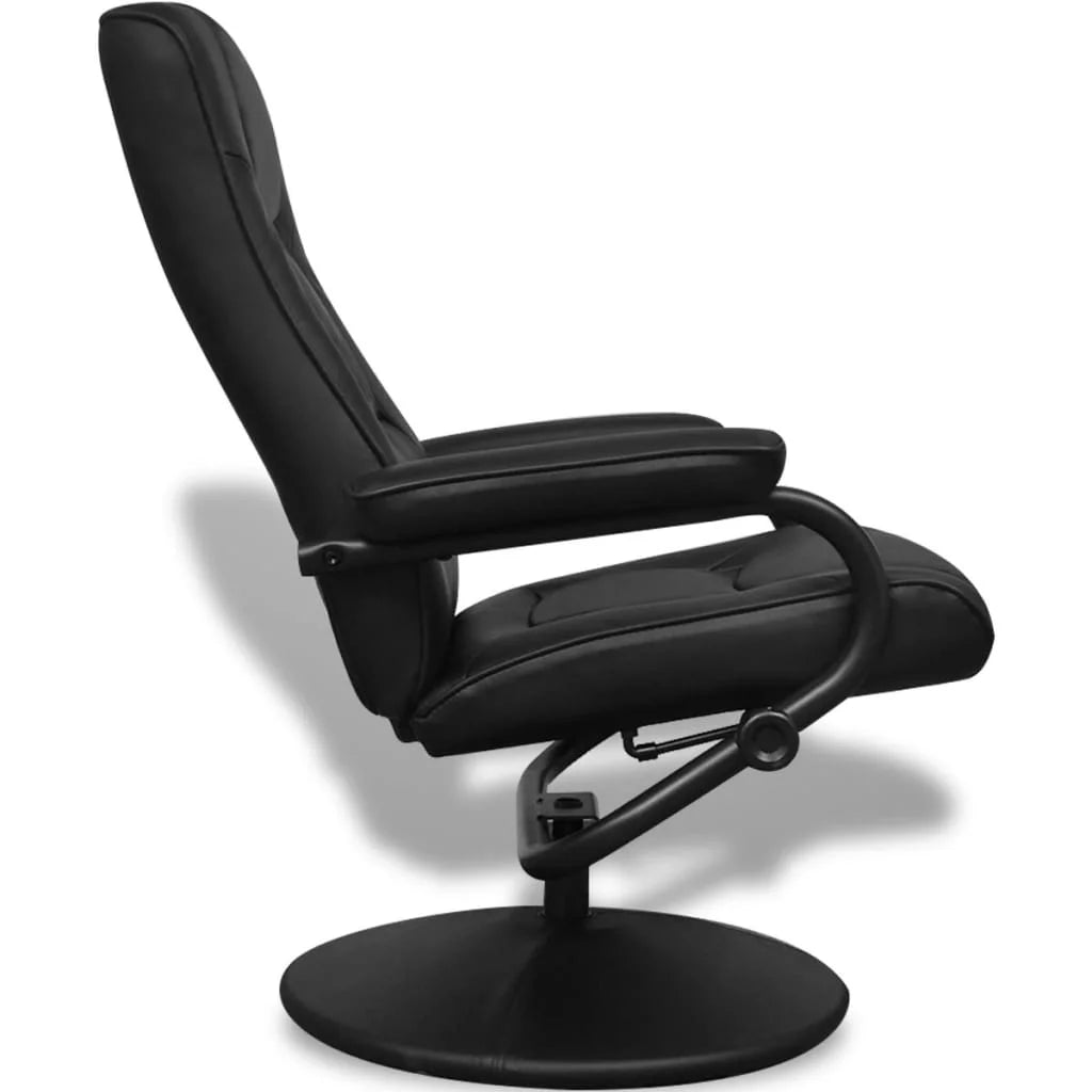 Black Faux Leather Swivel Recliner with Ottoman G917094