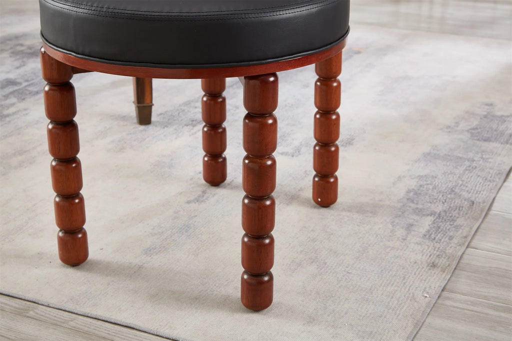 Set of 2 Black Upholstered Dining Chairs with Wood Legs D480935