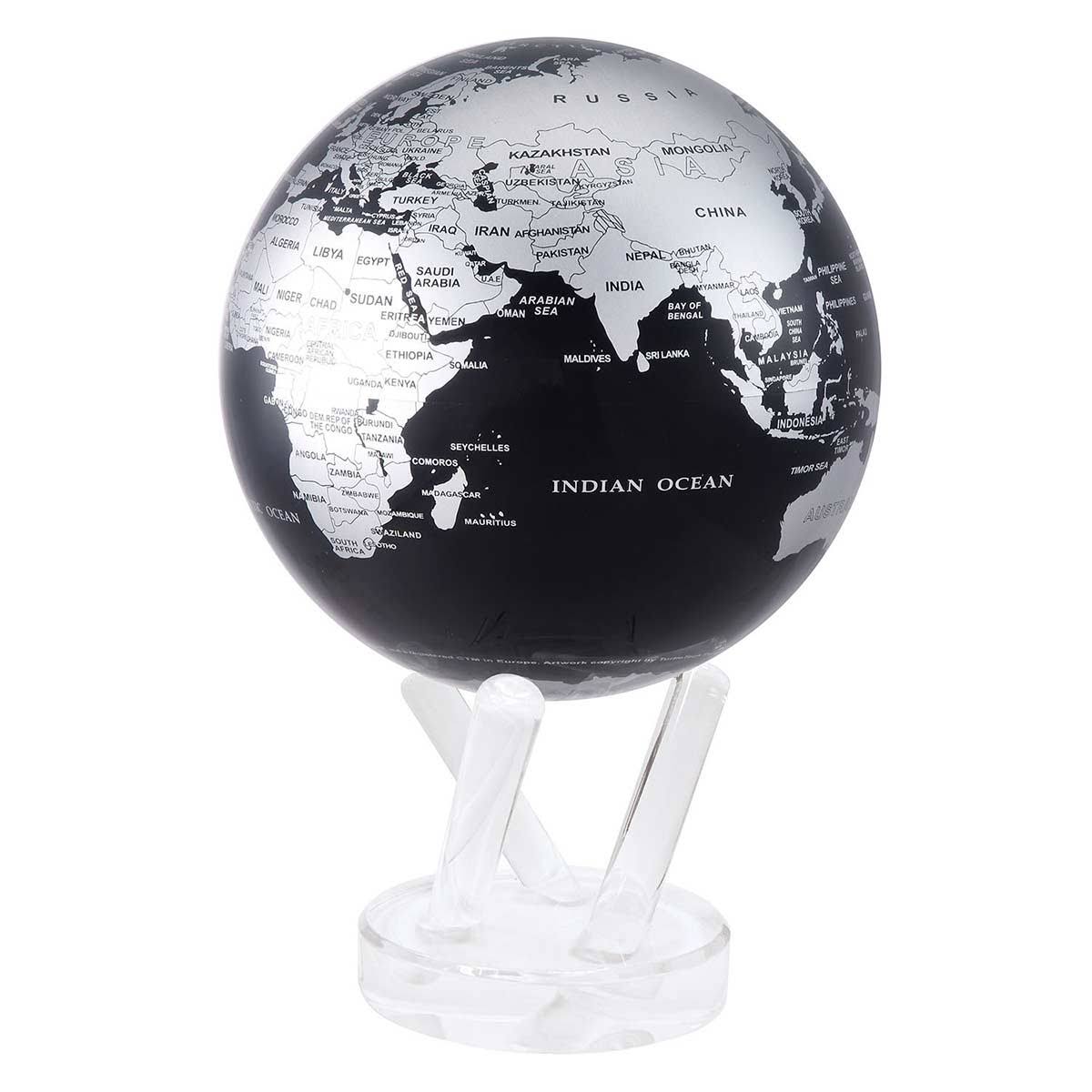 Black and Silver Globe 6" Q346349