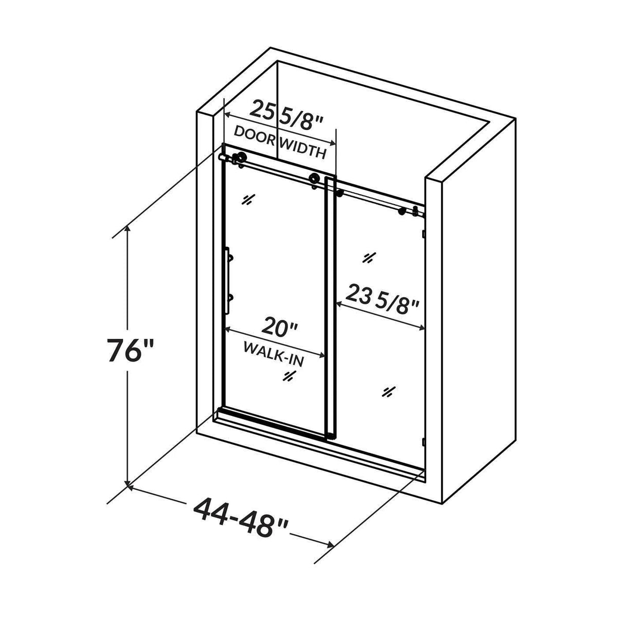 Tempered Glass Frameless Shower Door J10321
