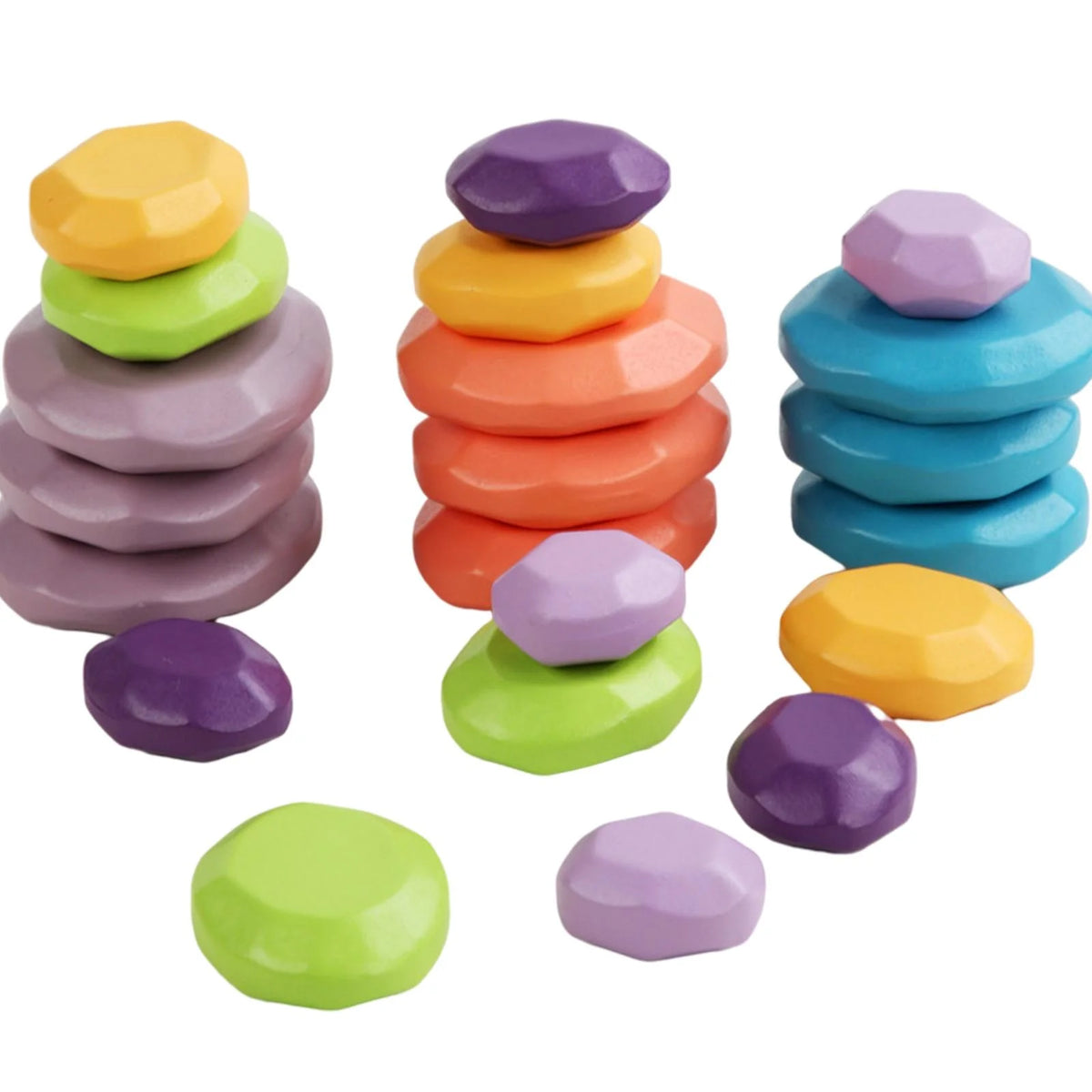 21 Pieces Wooden Stacking Building Blocks Toy C1296