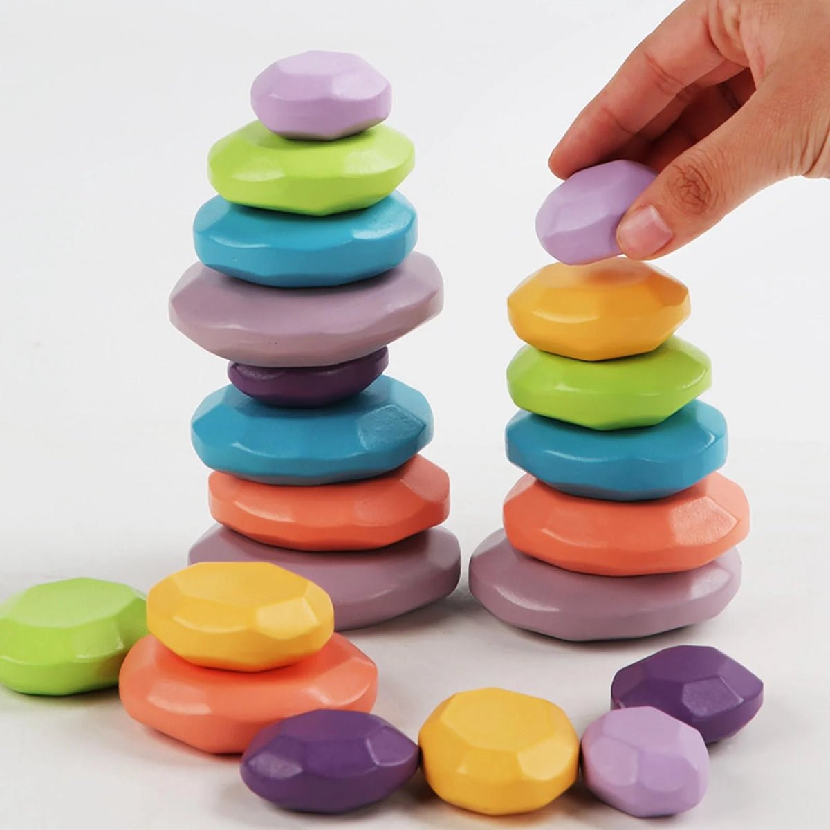 21 Pieces Wooden Stacking Building Blocks Toy C1296
