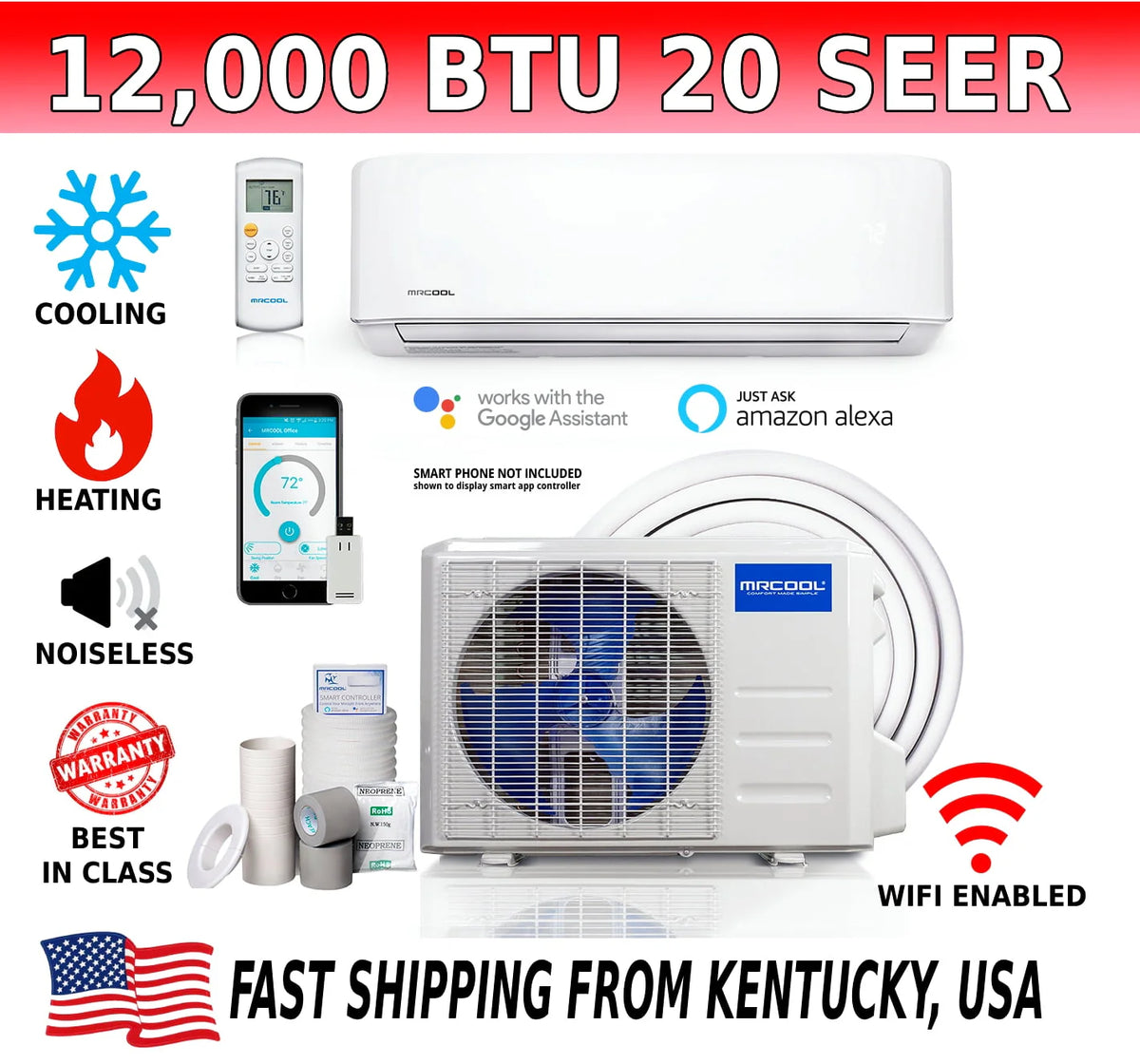9,000 BTU Ductless Wall Mount Heat Pump System N389760
