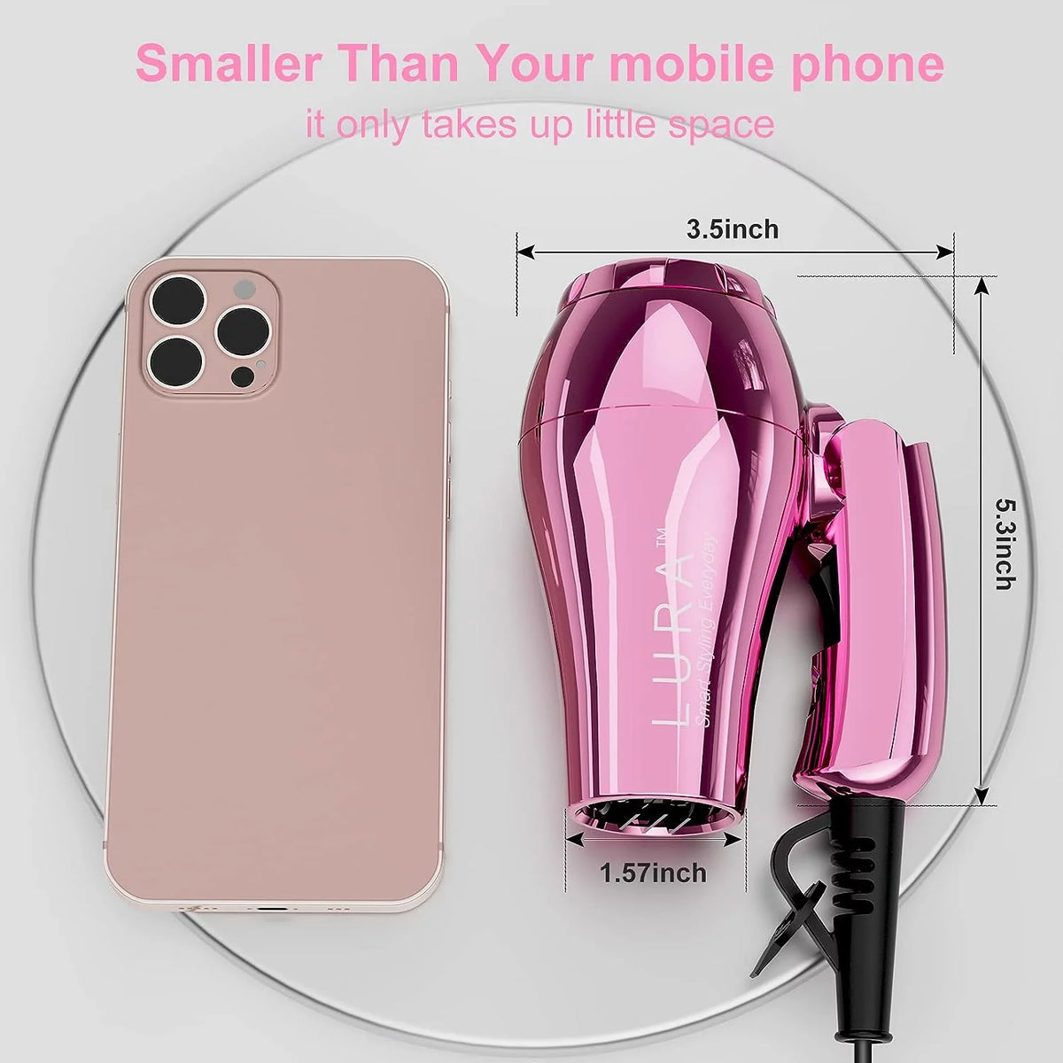 Portable Travel Mini Hair Dryer with EU Plug Y45824