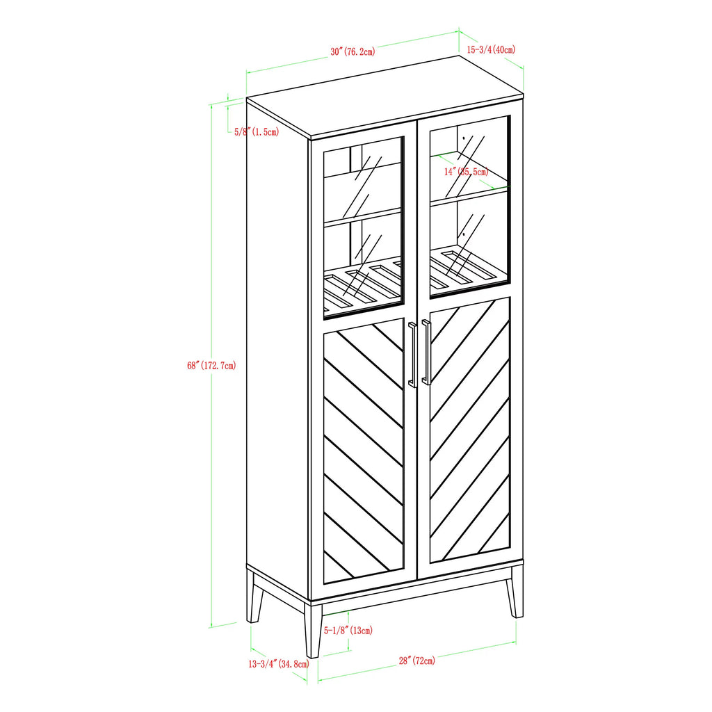 Dark Walnut 2-Door Storage Cabinet J34589