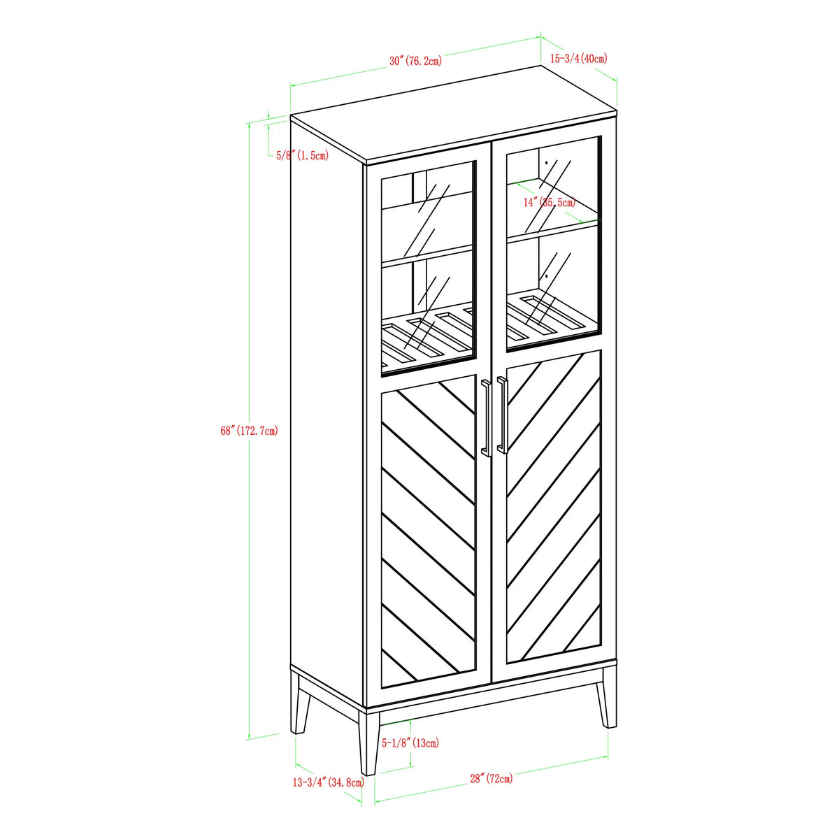 Dark Walnut 2-Door Storage Cabinet J34589