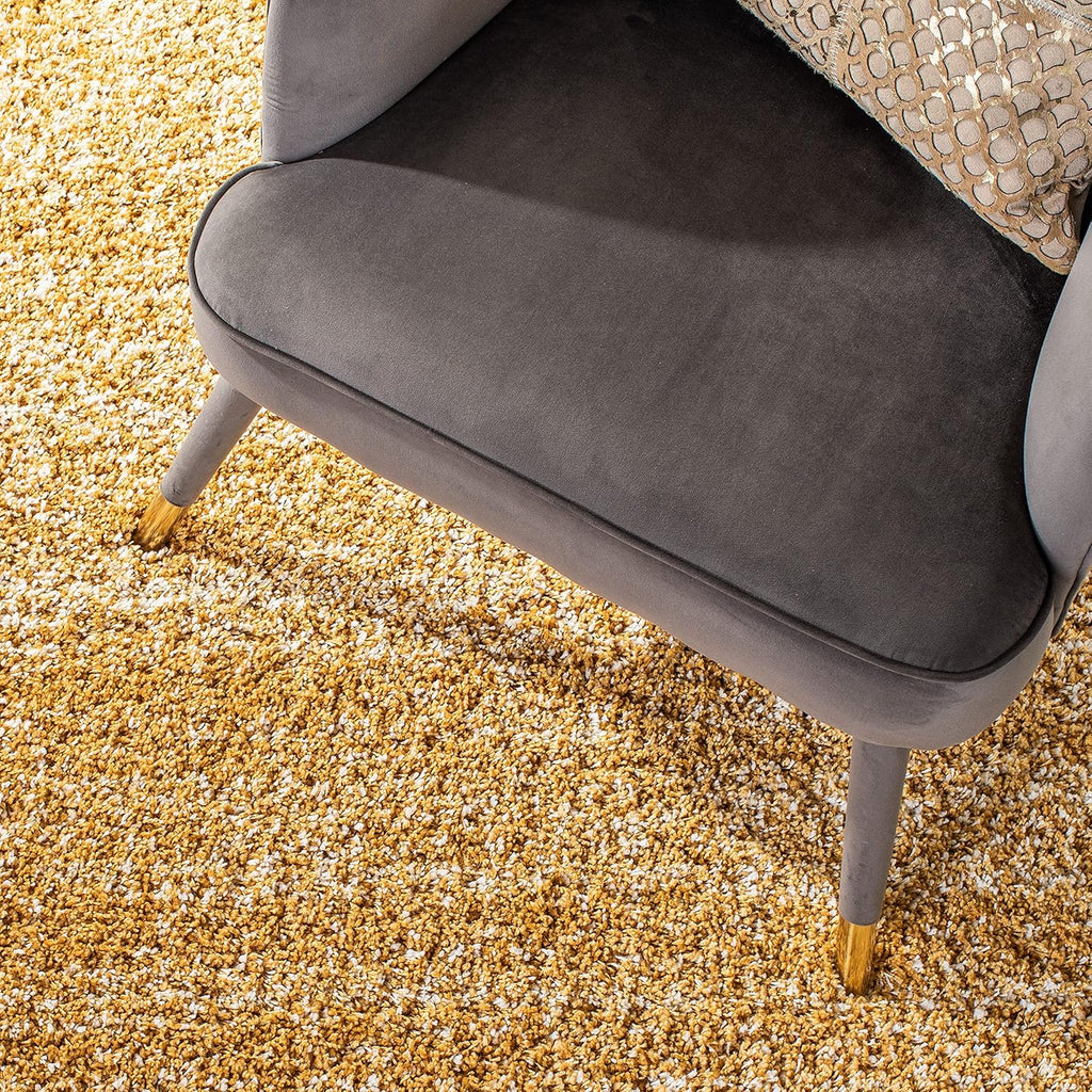 8' x 10' Gold Ivory Shag Area Rug Y12042
