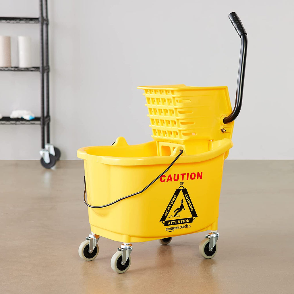 Yellow 35-Quart Mop Bucket on Wheels T44214