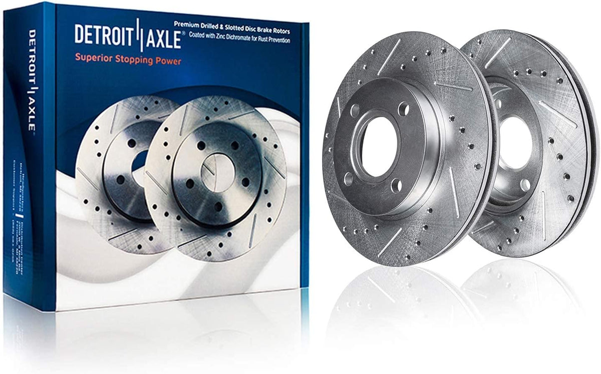 Front Drilled & Slotted Rotors + Brake Pads 6pc Set M515