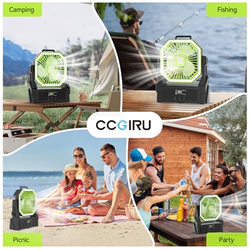 Portable Battery Powered Fan with 4 Lights, 20000mAh Rechargeable 4 Speed C424158