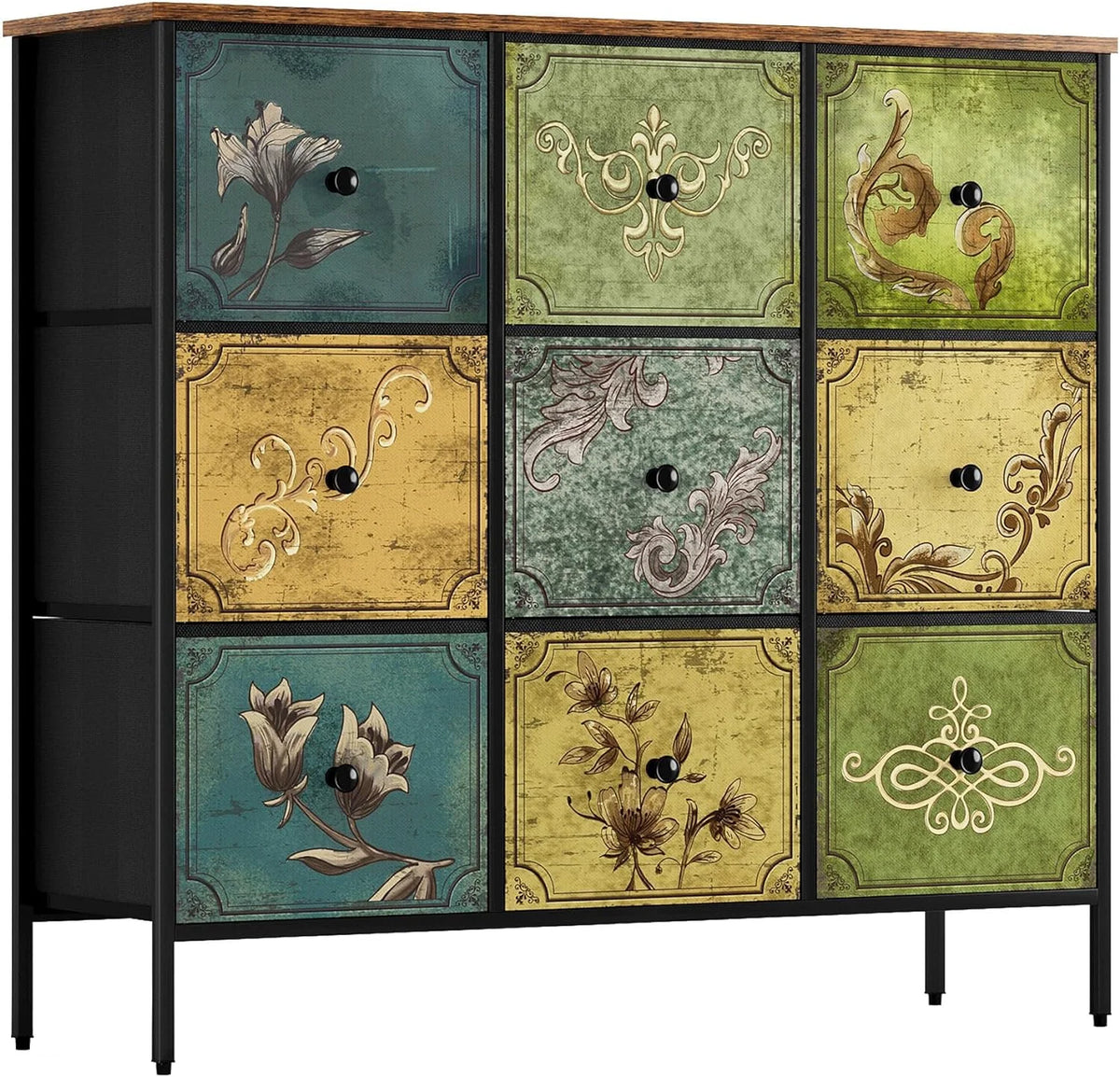 9 Fabric Drawer Dresser Storage Tower with Steel Frame Z69201
